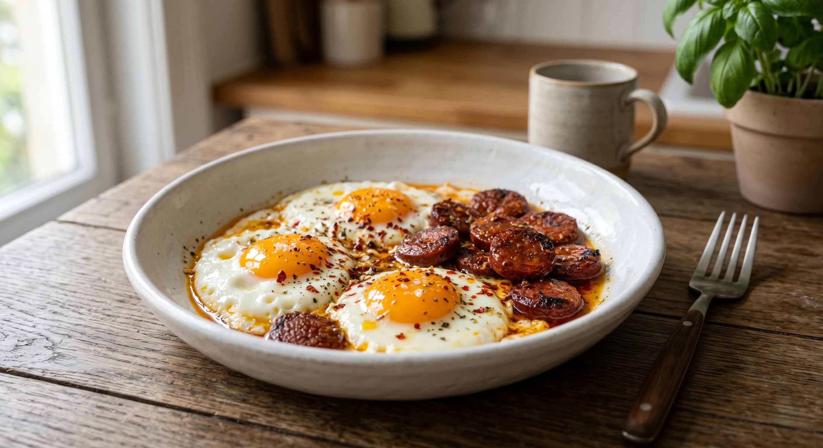 Classic Turkish Eggs with Sujuk