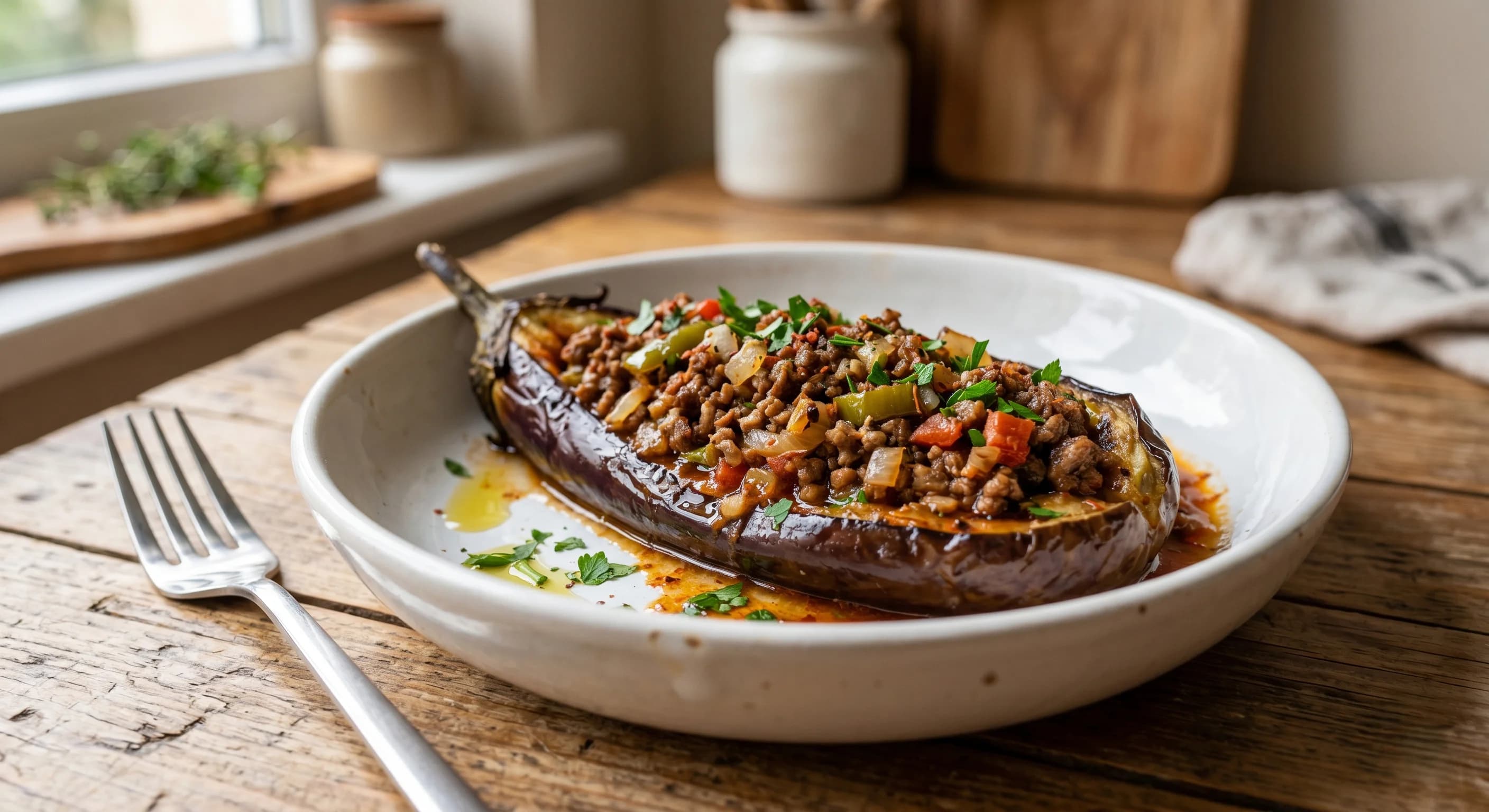 Classic Turkish Stuffed Eggplant (Karnıyarık)